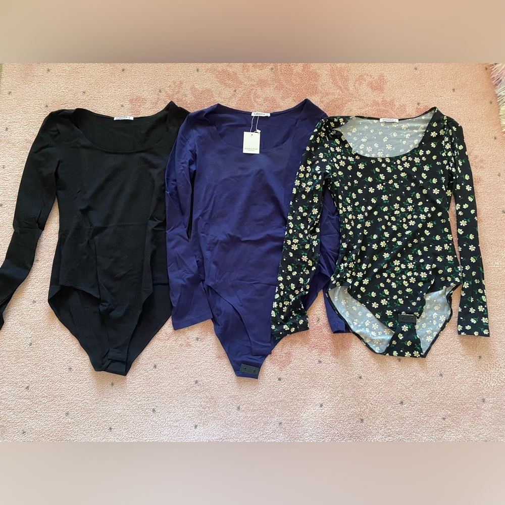 NEW Bundle of 3 Mangopop Women’s Long Sleeve Bodysuits Large L